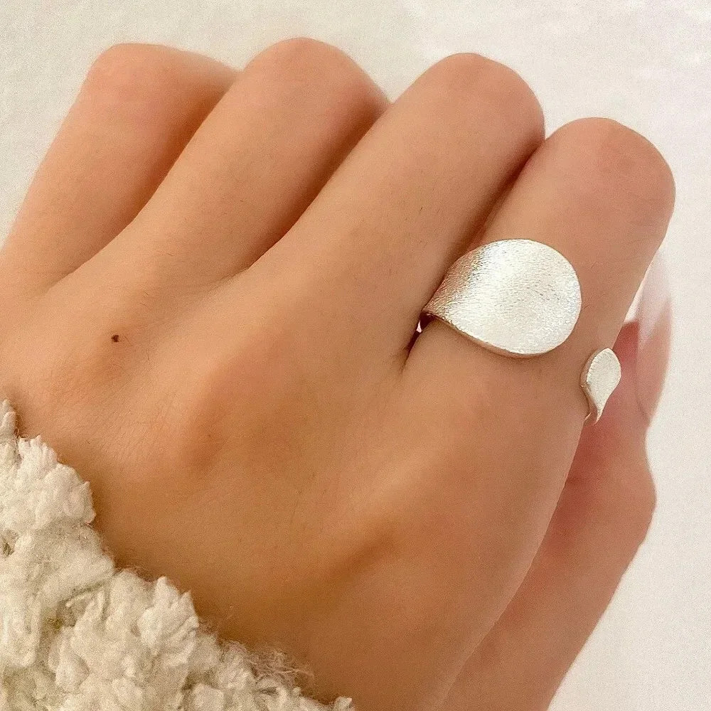 925 Sterling Silver Textured Wrap Ring Minimalist Dainty Ring
